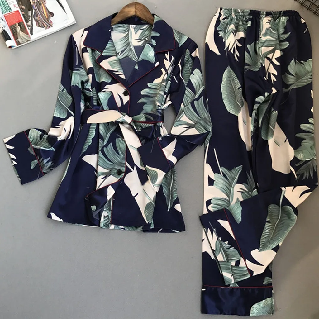 Весенняя пижама с принтом Женский пижамный комплект Пижамный костюм из вискозы