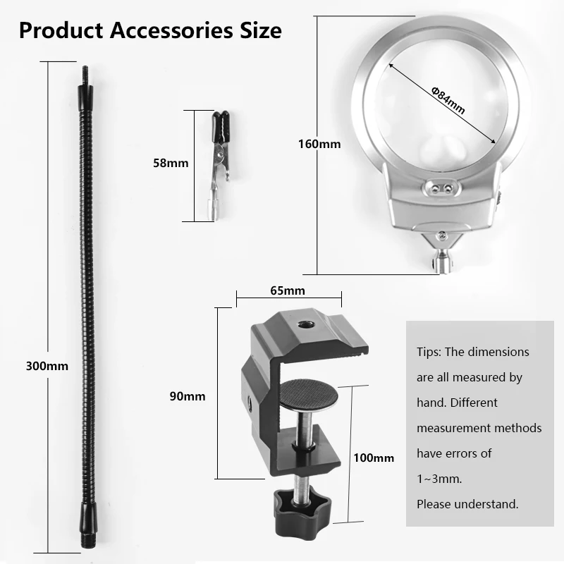 Handskit Third Hand Magnifying Glass with AAA Battery use，Soldering Stand Clip Welding Tools Soldering pcb holder | Инструменты