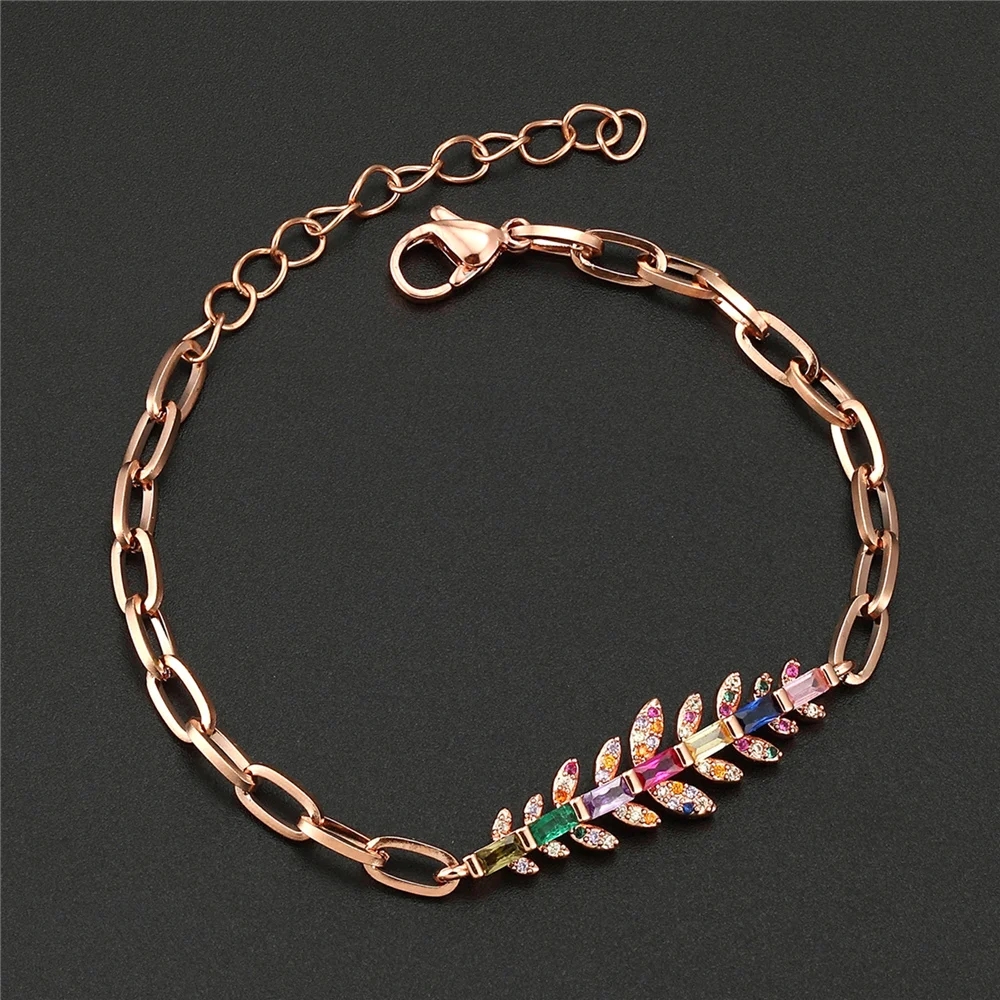 Роскошные классические браслеты с Кленовым листом из циркония браслет