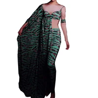green striped tights jumpsuit long cloak asymmetrical personality performance costume ladies party evening costume dance wear