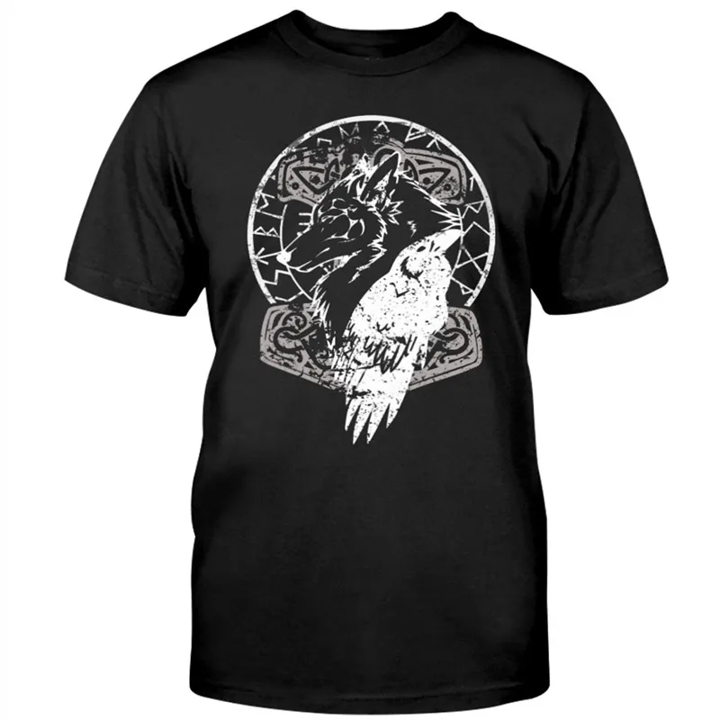 

Модная мужская футболка с 3D-принтом символа викинга-одина, модная рубашка в стиле Харадзюку с коротким рукавом, Повседневная футболка в сти...