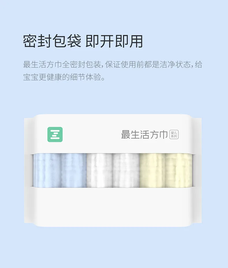 6 шт./компл. Xiaomi полотенце zsh Baby серии Хлопковое полотенце весь хлопок Уход за лицом и лица Очищающее полотенце 250*250 мм