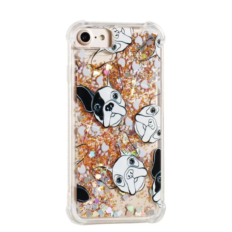 Anti Black White Dog Чехол для телефона Quicksand для iPhone 11 Pro XS Max X XR 8 7 6S 6 Plus 5 5S, мягкий блестящий чехол-накладка P03G - Цвет: Anti Black White Dog