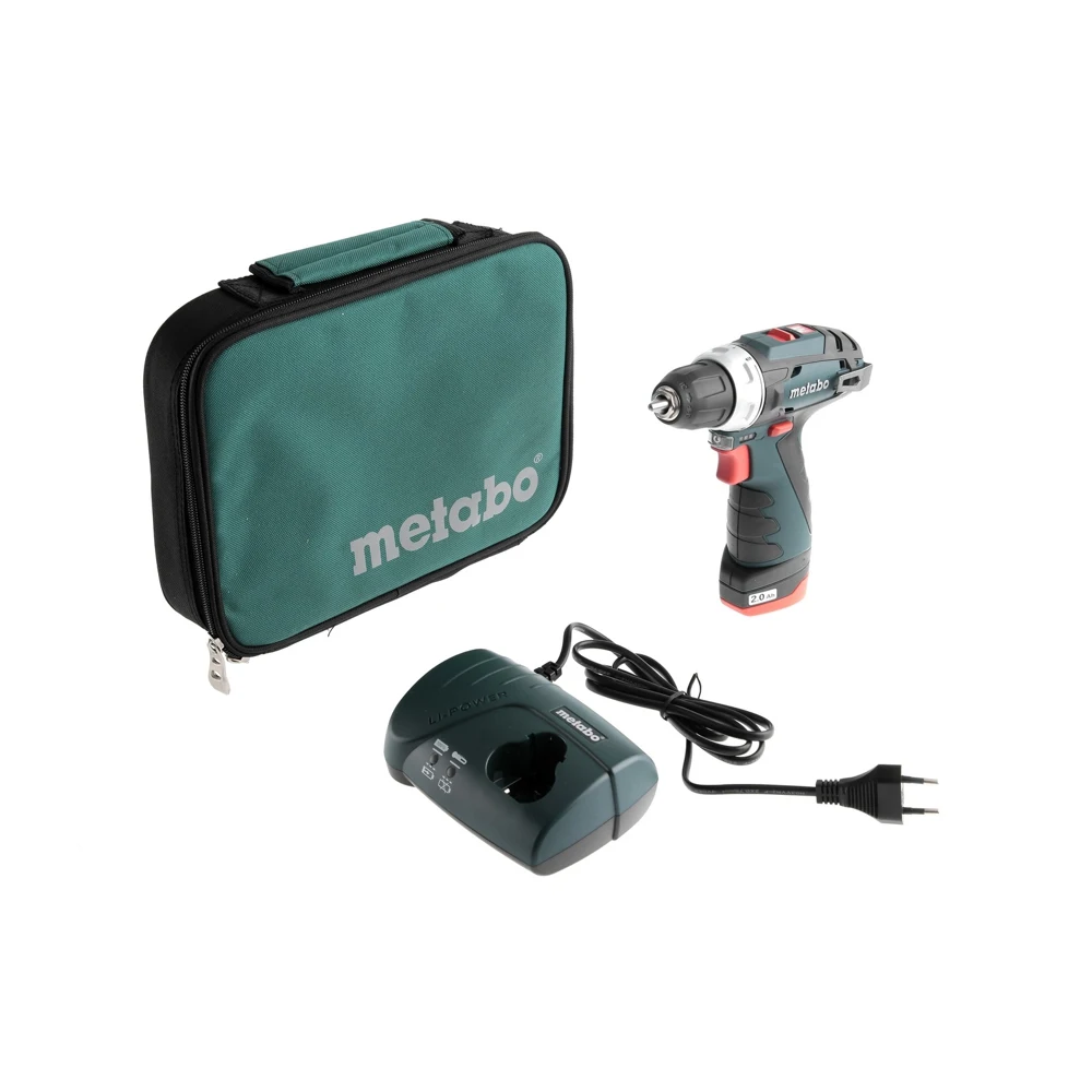 Аккум.дрель METABO POWERMAXX BS x1 (600079500) 10.8В 1x2.0Ач LiION 10мм 0 360/0 1400об/мин 34/17Нм|Электрические