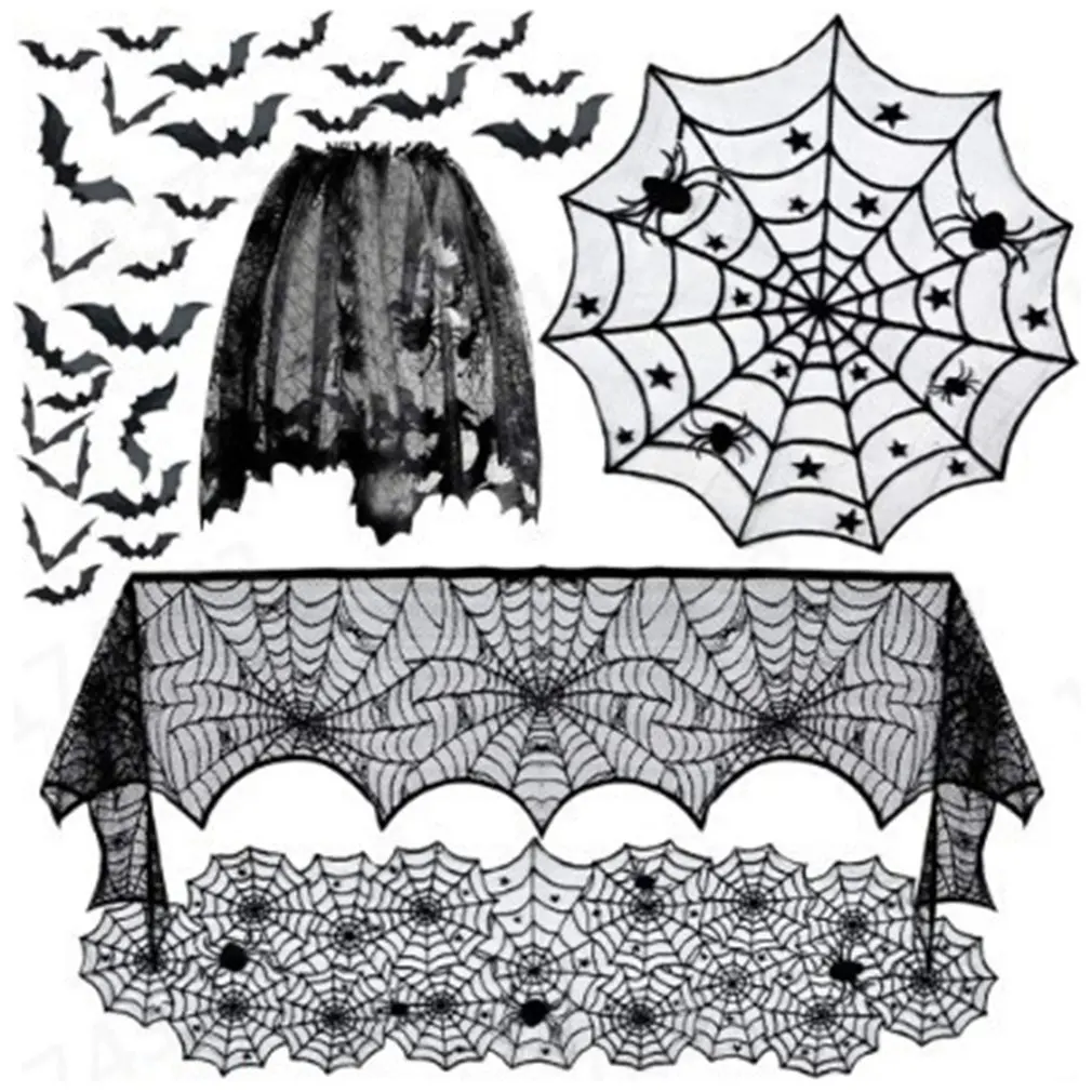 

Halloween Decorations Indoor Set Halloween Decor Bundle For Home Party Kitchen Spider Web Halloween Banner Mantel Scarf