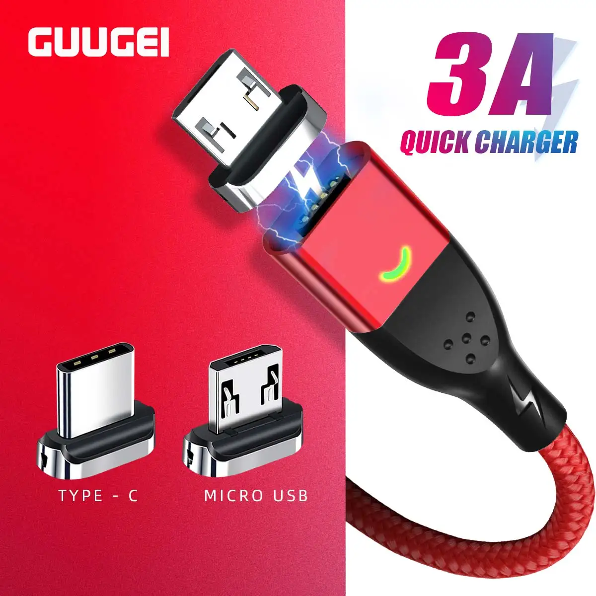 GUUGEI Магнитный usb-кабель для передачи данных type C адаптер Micro кабель Быстрая зарядка для Android type-C провод USB-C Microusb Быстрая зарядка