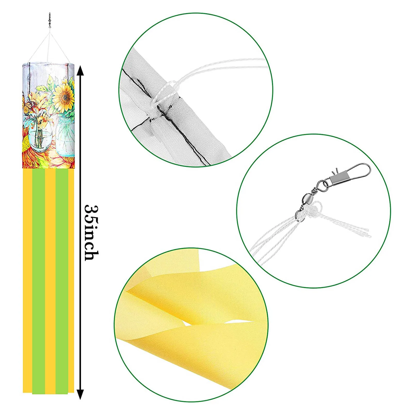 

Outdoor Garden Windsock Flag Colorful Garden Wind Tube Wind Direction Flag Waterproof Fade Resistant Garden Decorative Flag