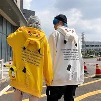 pokemon autumn winter korean style couple hoodies pikachu cartoons plus velvet loose coat fashion women sweatshirt men tops
