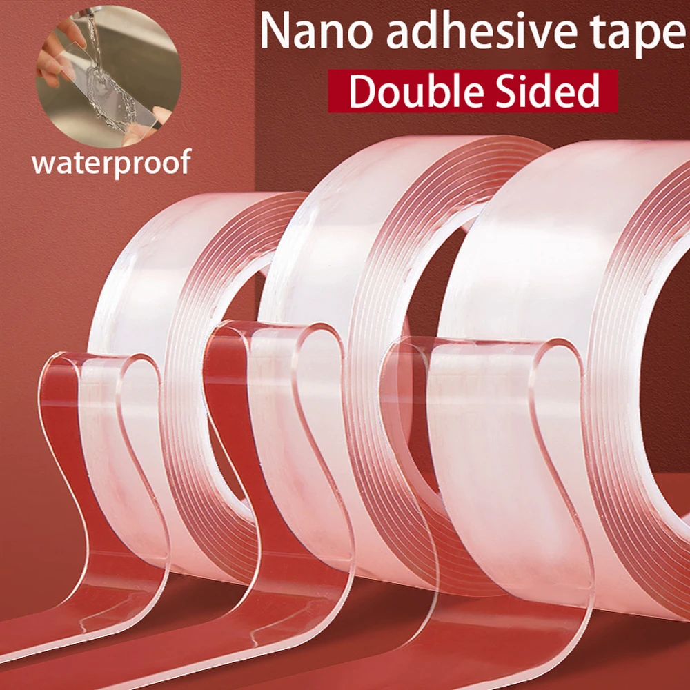 Двухсторонняя нано лента водонепроницаемая клейкая сверхпрочные бесследные