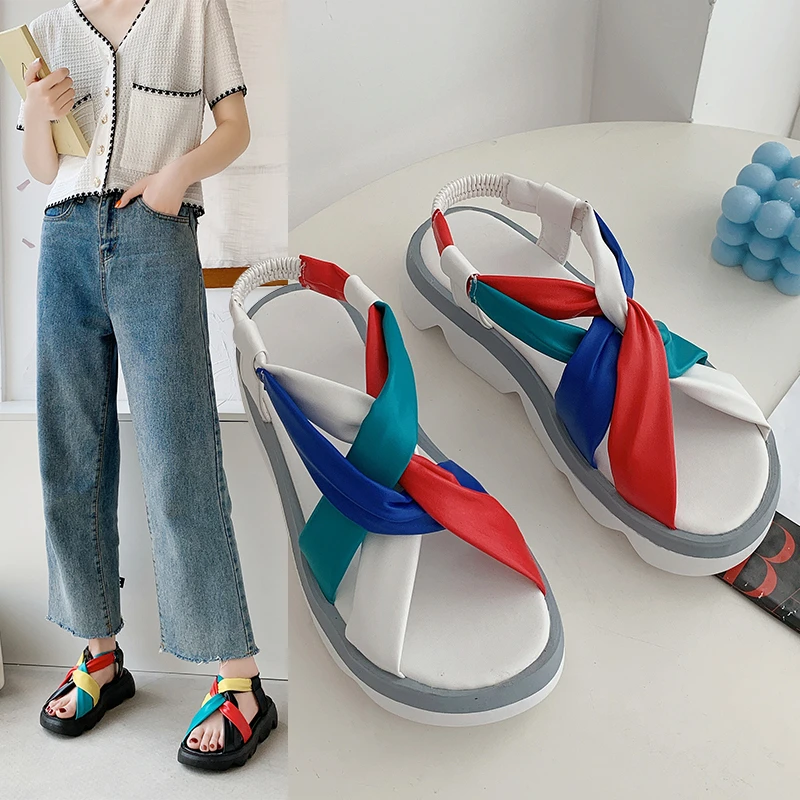 

2021 Summer Casual Women's Shoes Comfortable Soft Sole Fashion Color Matching Women Sandals