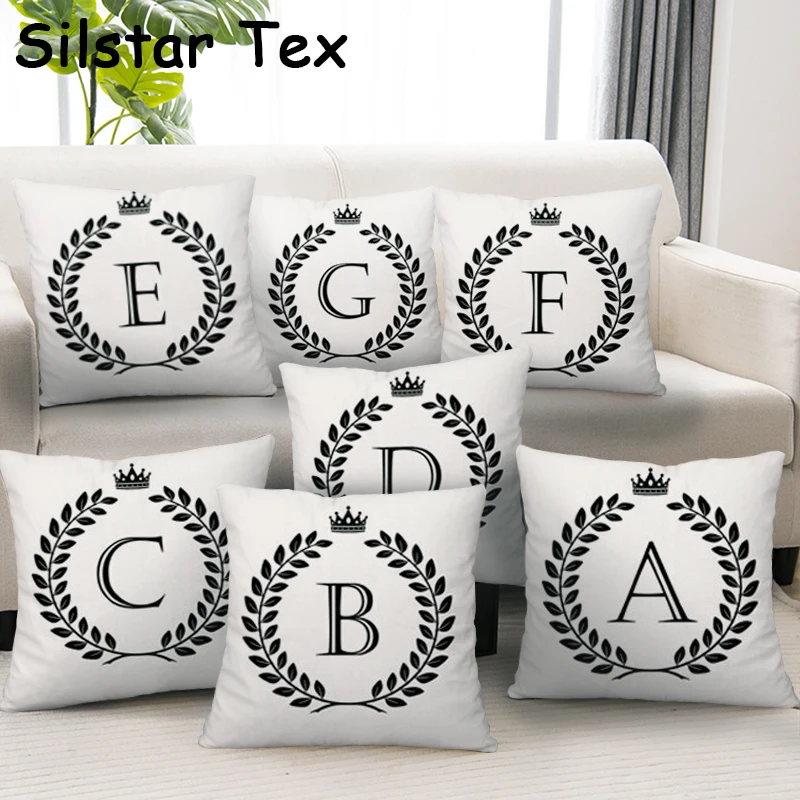 

Silstar Tex Romantic Letters Cushion Cover White Crown Pillow Cover For Home Decor Wedding Decoration