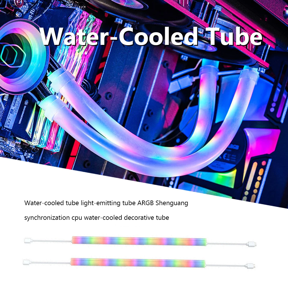 

2pcs A1-12MM/10MM Computer Water Cooling Tube 3Pin 5V ARGB Sync LED Light Tube Hard Horse Pipe for PC Water Cooling System