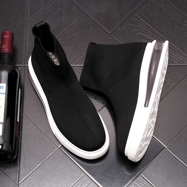 

Brand 2021 Fashion Men Platform Casual Shoes Breathable Sneakers Hip-hop Height Increasing High Tops Zapatillas Hombre