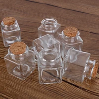 50ml transparent square glass bottles with cork stopper for wedding diy crafts gift 50ml spice jars storage bottles