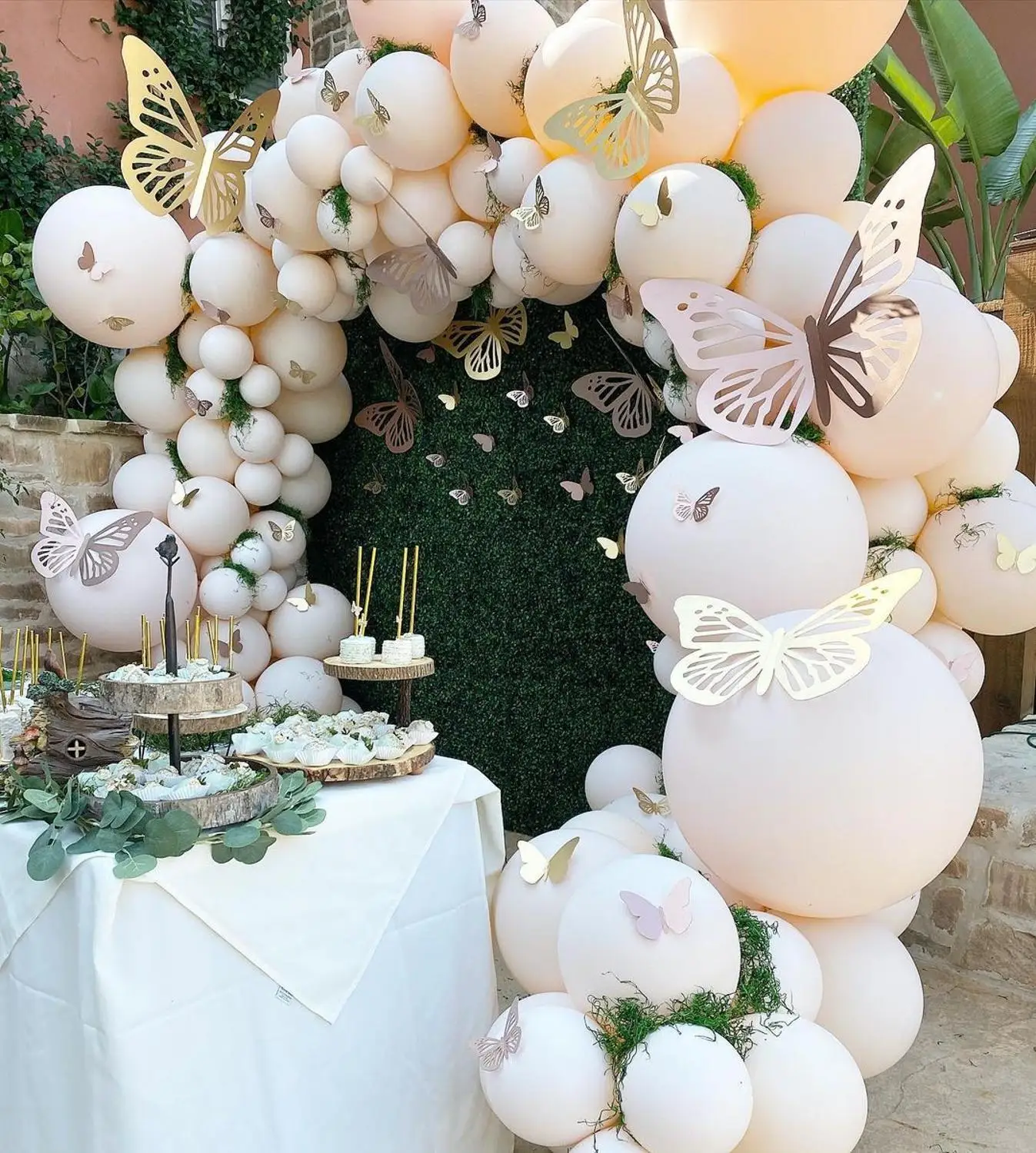 

12pcs/lot 3D Double Layer Decorative Butterfly for balloon Bedroom Party Curtain Fake Flower Craft Decor PVC Butterflies