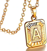 u7 26 a z english capital tiny small charm pendant goldplatinum letter initial monogram necklace for women girls p1196