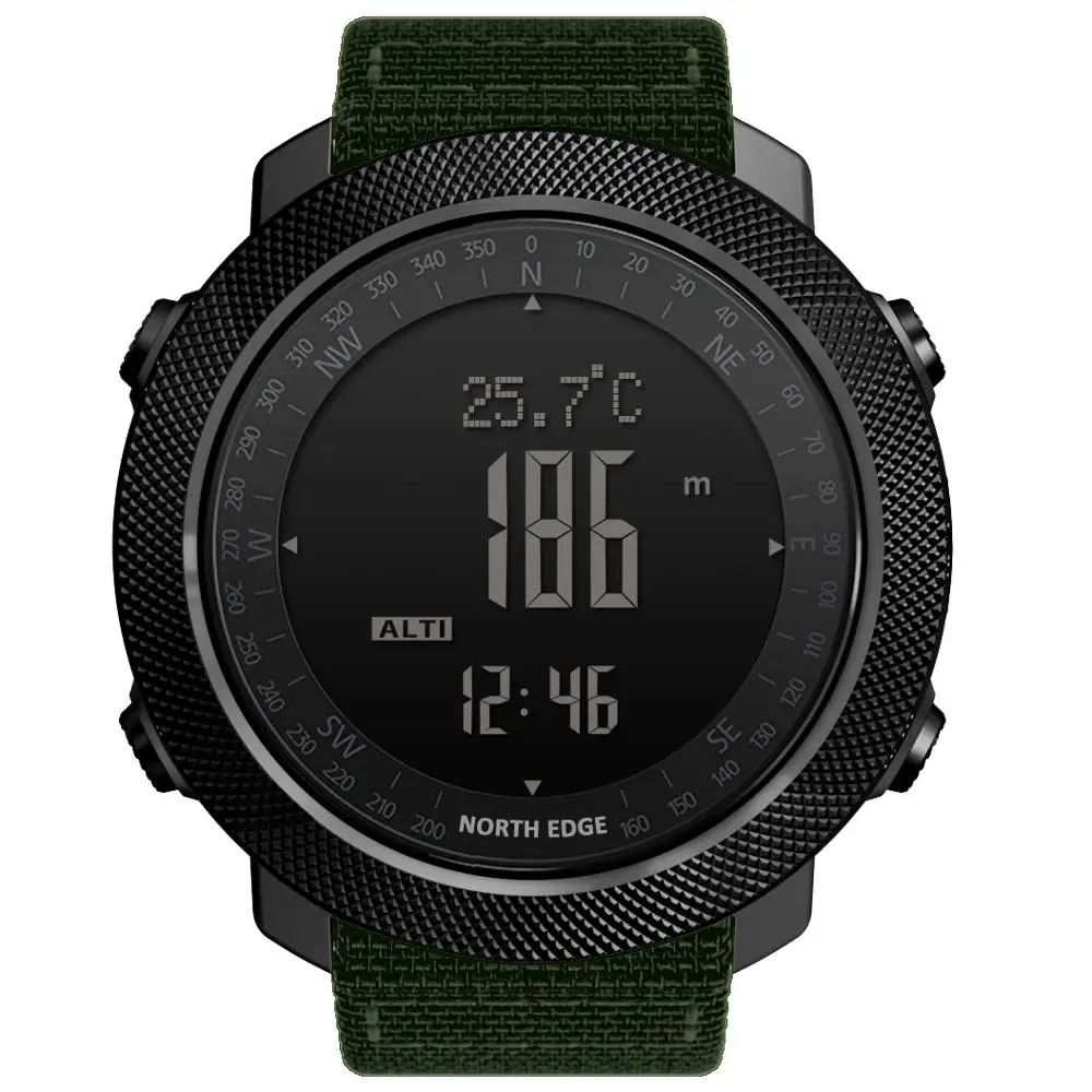 NORTH EDGE Digital Big Dial Watches Men Hours Running Swimming Sports Watches Altimeter Barometer Ralarm Compass Clock Rrelogio