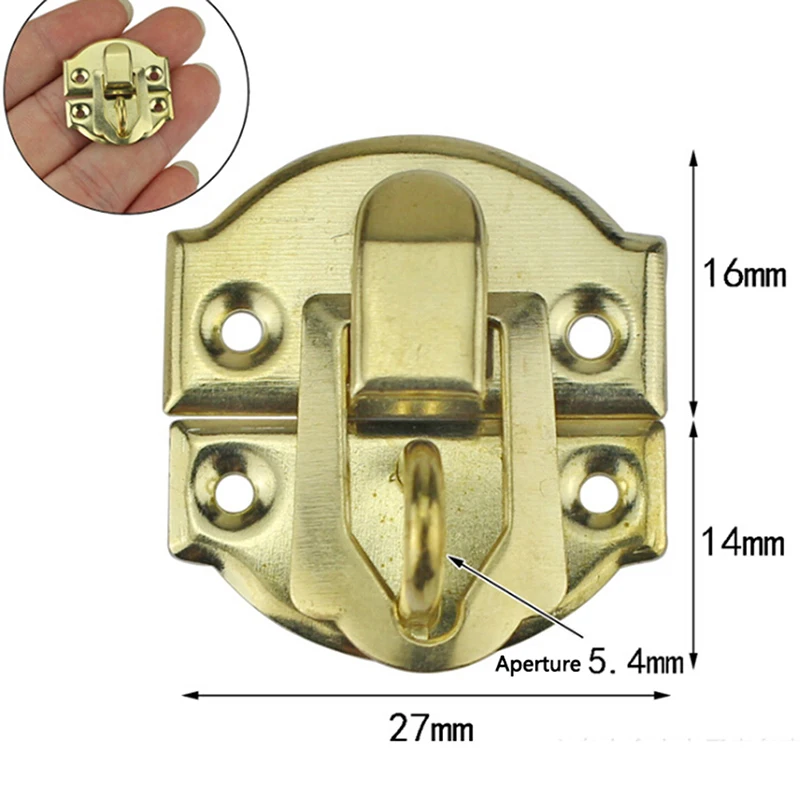 

10Pcs Antique Gold Box Hasps Iron Lock Catch Latches For Jewelry Chest Box Suitcase Buckle Clip Clasp Vintage Hardware 27*30mm