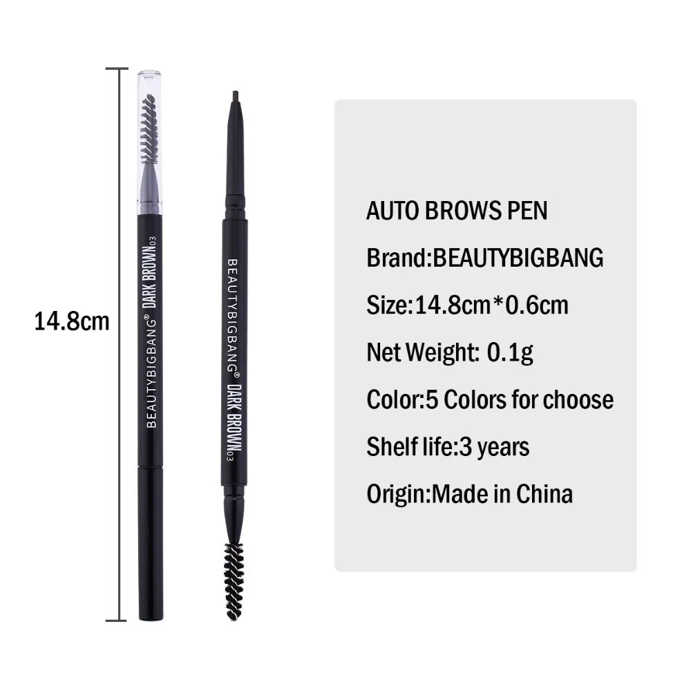 

Beauty BigBang Eyebrow Pen Waterproof Natural Four-claw Eye Brow Tint Makeup Tool Eyebrow Pencil Brown Black Grey Double Brush