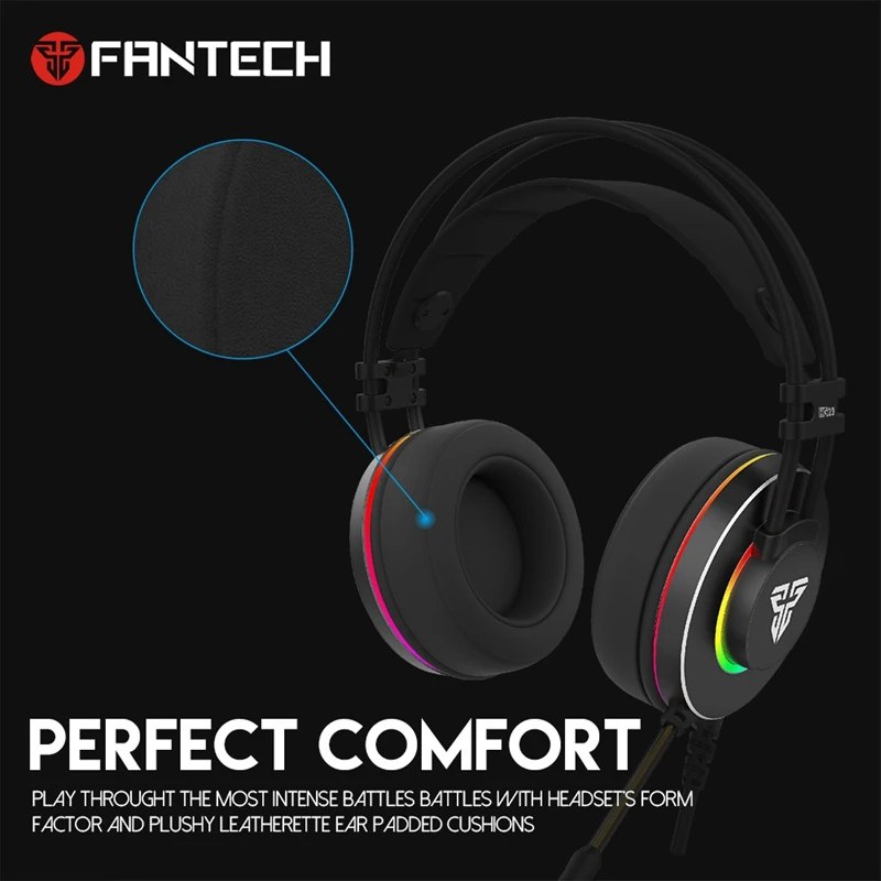 

AM05-FANTECH RGB Earphone Rack and HG23 Gaming Headphones 7.1 Surround Sound Earphones with Microphone for Game Player
