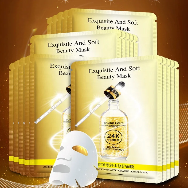 HANKEY 24k Золотая фольга кожа увлажняющая маска для лица лист укрепляющий Коллаген с