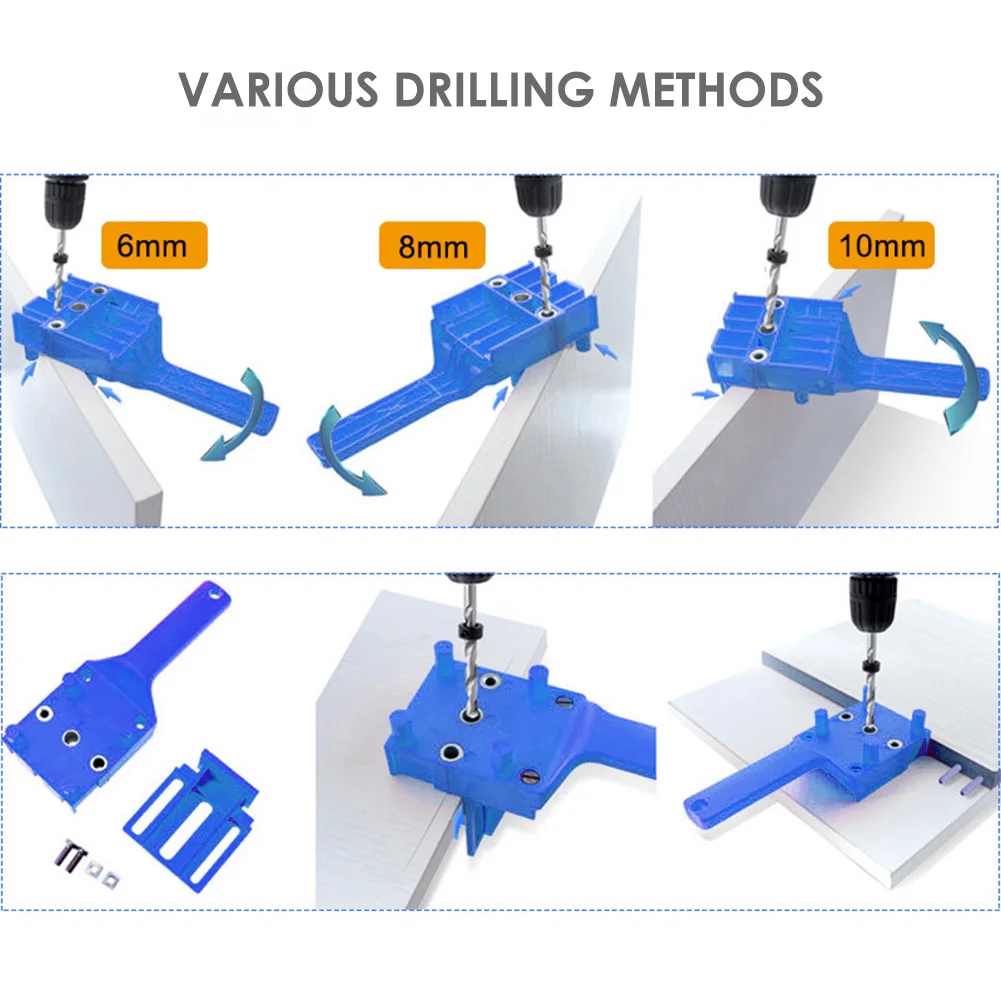 

Timmerwerk Boor Gids Punch Doweling Locator Handheld Pocket Gat Jig Systeem Boor Perforator Voor Timmerwerk Deuvel Gewrichten