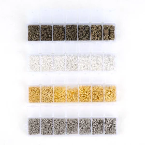 Кольца DoreenBeads из металлического сплава, 3-9 мм, для изготовления ожерелья, 1 коробка