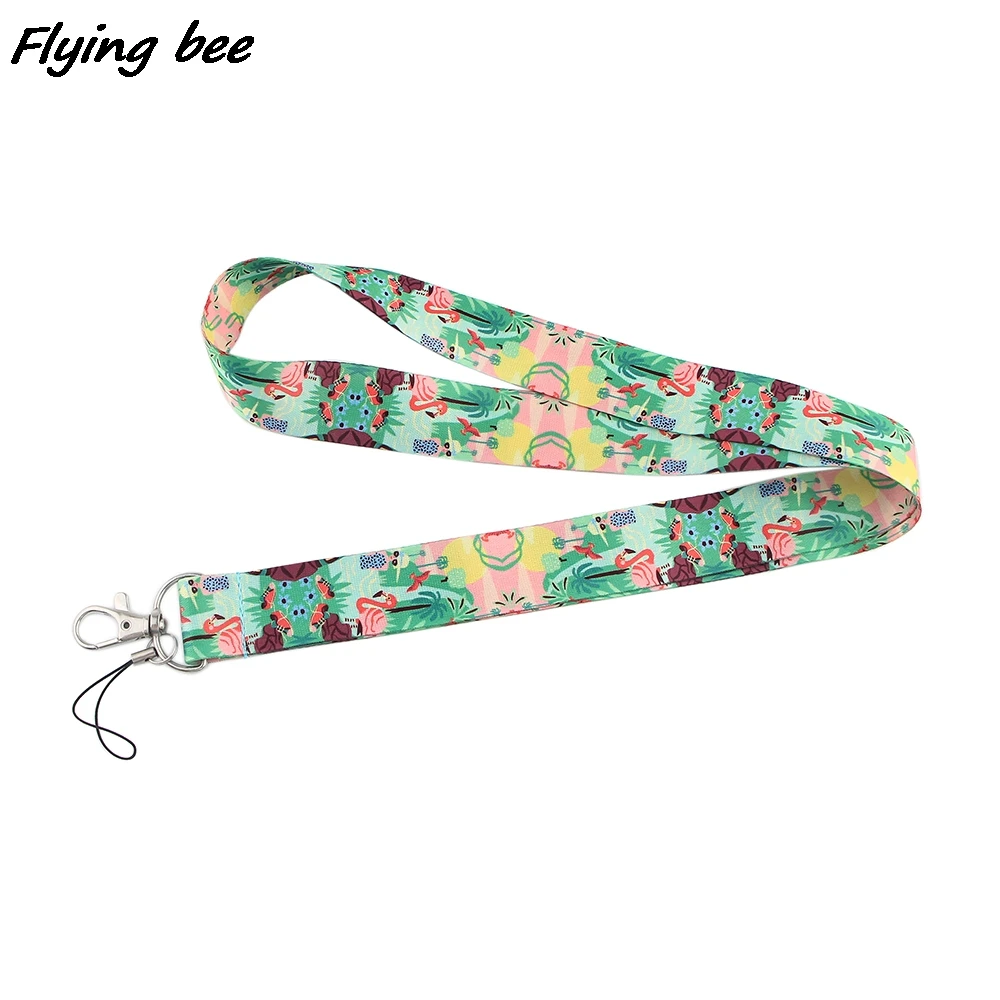 

Flyingbee Bird Illustration Lanyards Id Badge Holder Keychain ID Card Pass Gym Mobile Badge Holder Lanyard Key Holder X1419