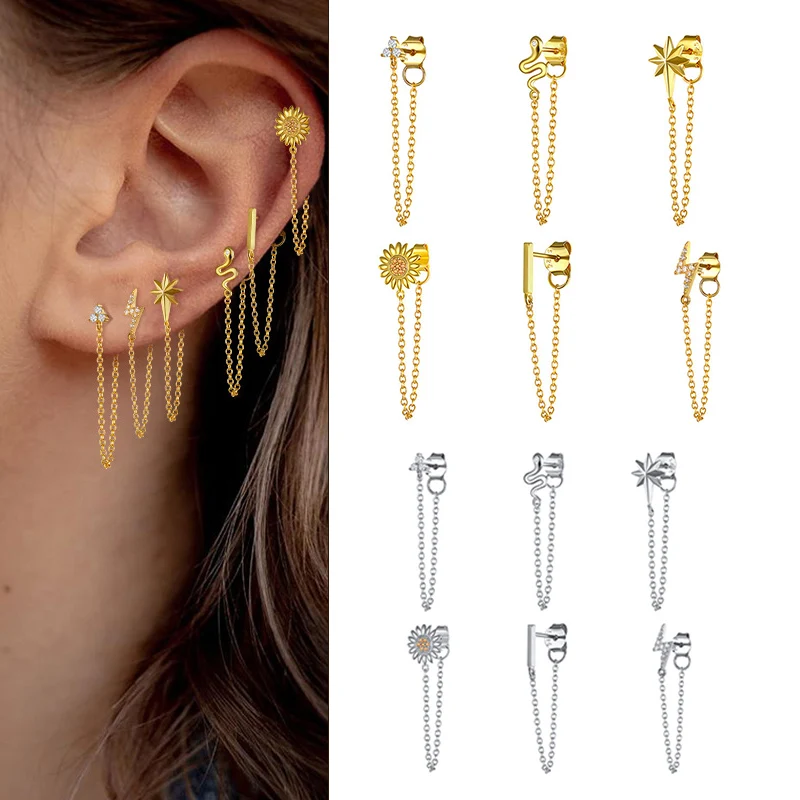 Популярные серьги для женщин в виде змеи животных линия уха женская бижутерия