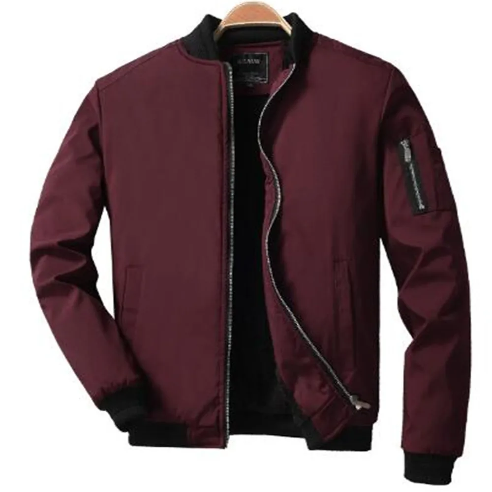 

New Fashion Autumn Winter Men's Collar Plus Velvet Thickening Casual Zipper Long-Sleeved Clothes Jacket Coat Outwear Parka