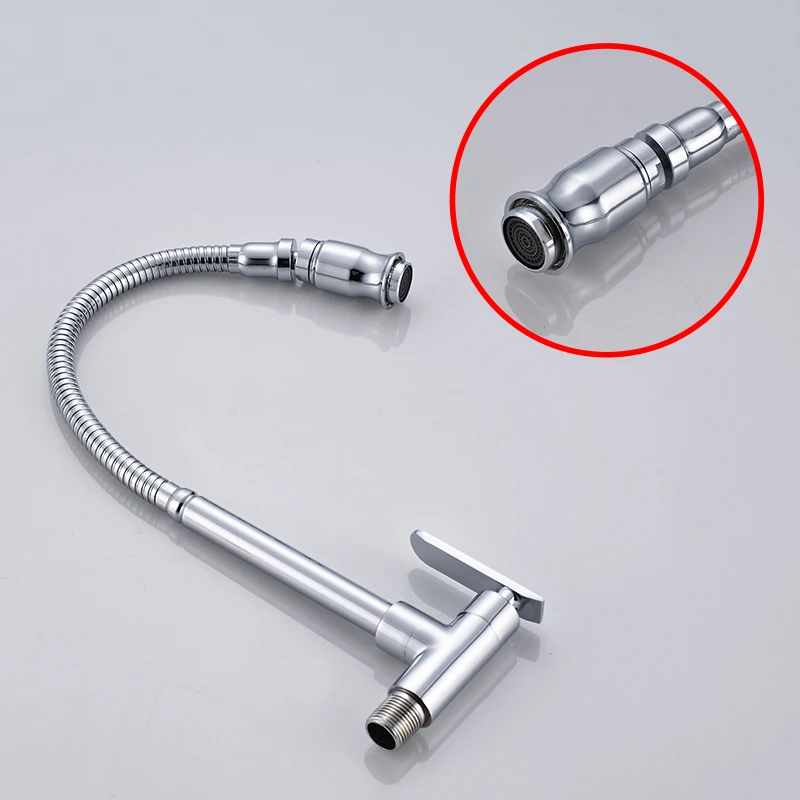 Настенный латунный кухонный смеситель MTTUZK. Универсальный вращающийся для