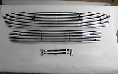 2* Front Center Grill Grid Grille Cover Trim For Mitsubishi Outlander 2013 2014 | Chromium Styling