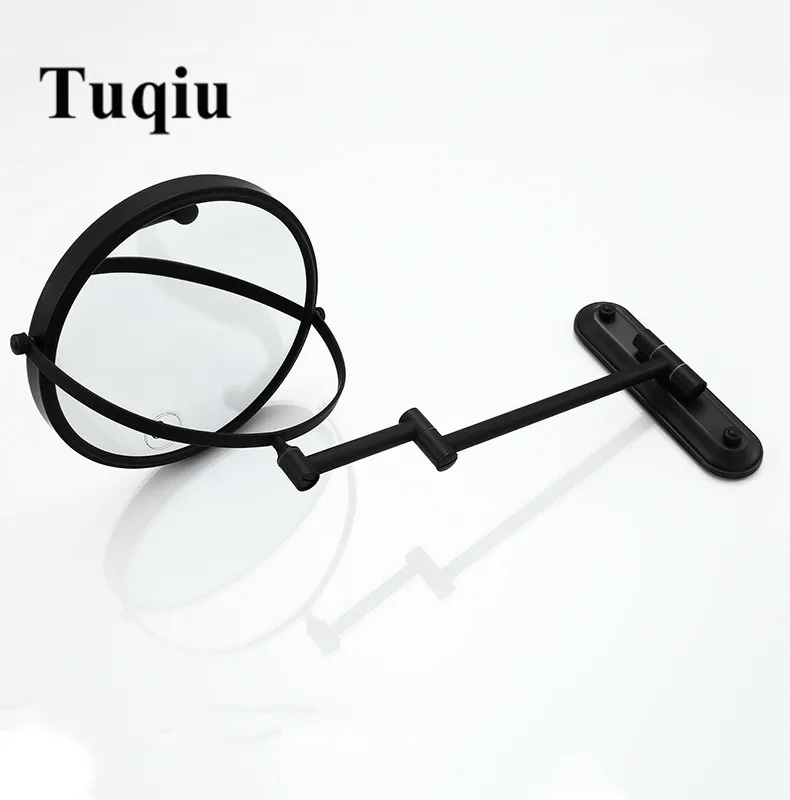 Туалетное зеркало настенное 8 дюймов Латунь 3X/1X увеличительное складное черное