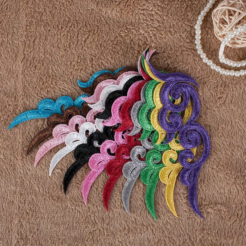 4Pcs (2Pair) 11Color Water Soluble Embroidered Lace Patch Applique Flowers Collar Clothes Wedding Dress Accessories - купить по