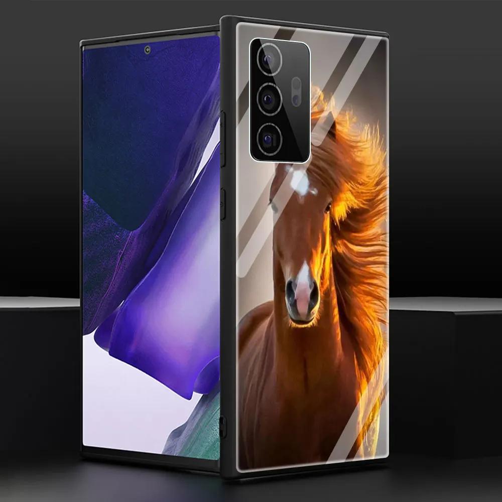 

Horse Animal Soft Edge Phone Case Cover for Samsung Note 20 Ultra 10 Lite 10 9 8 Plus 5G Luxury Tempered Glass Shell