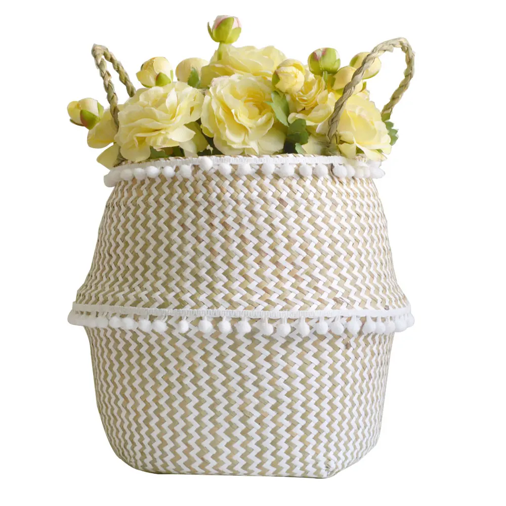 Складные морские водоросли плетение цветочный горшок плетеная подвесная