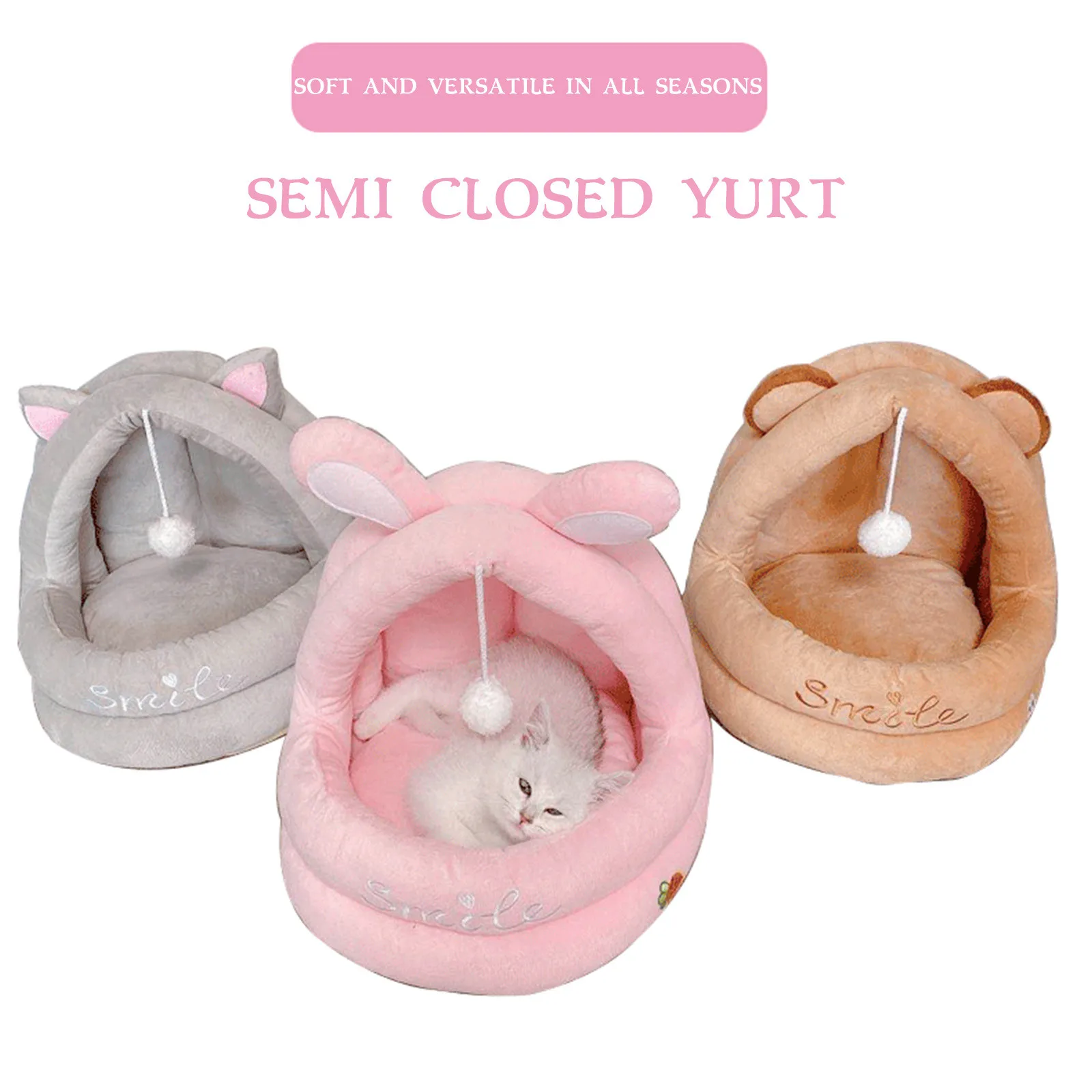 Креативная будка гнездо для кошек Тедди собака маленькая животная форма серый