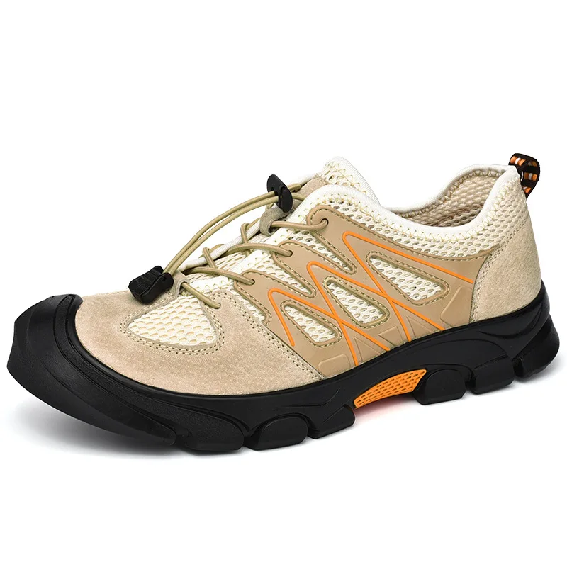 

Summer Mesh Men Hiking Shoes Lace Up Men Trekking Sport Shoes Breathable Outdoor Hiking Mountain Climbing Sneakers