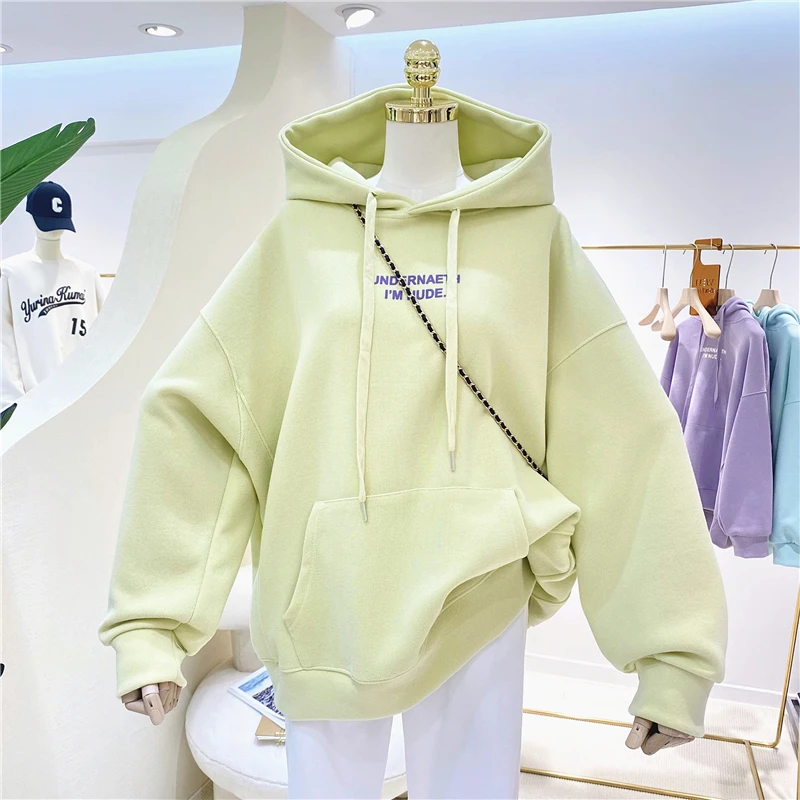 

Classic Women's Oversized Basic Hoodies Pullovers Large Size Plain Drawstring Cotton Athletic Hooded Sweatshirt Kangaroo Pocket