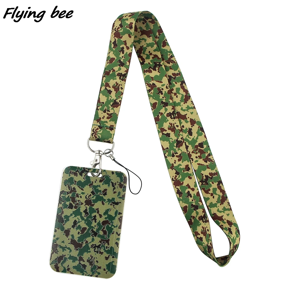 

Flyingbee Camouflage Style Creative Lanyard Card Holder Soldier Hanging Neck Phone Lanyard Badge Subway Access Card Holder X1592
