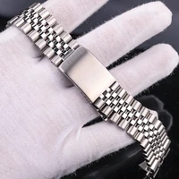 stainless steel watch band bracelet women men watchband 18mm 20mm 22mm curved end silver metal strap accessories