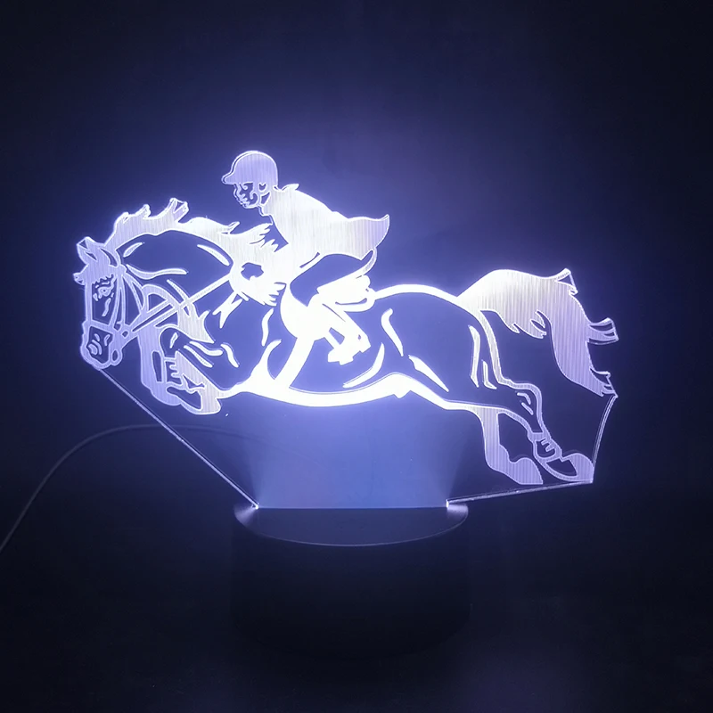 Скачки спортивные 3D лампа яркие базовые Батарея приведенный в действие Цвет