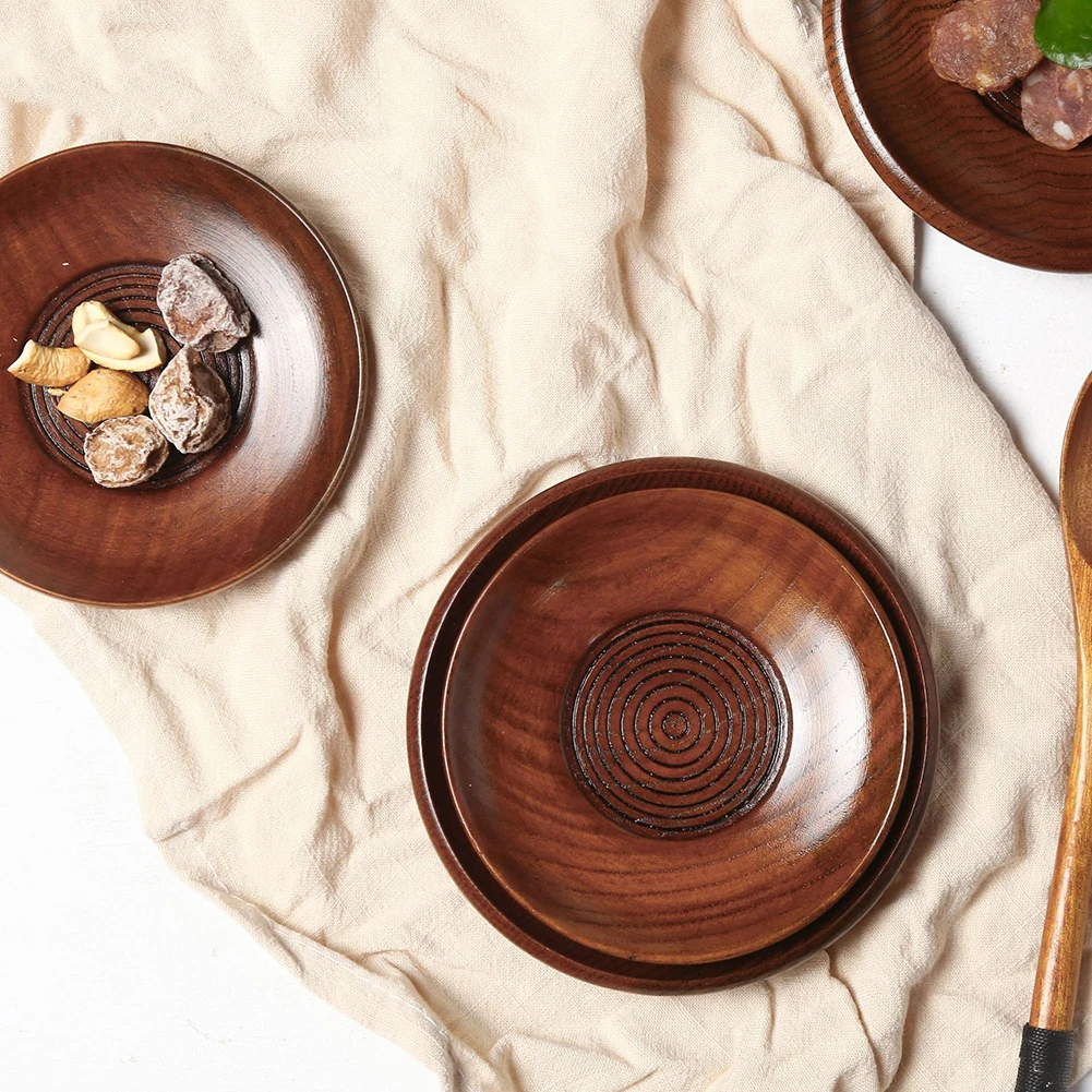 

Black Walnut Solid Wood Coasters Snack Serving Tray Drink Coffee Coaster 10.5/11.5cm Multi-Purpose Tabletop Protection Coaster