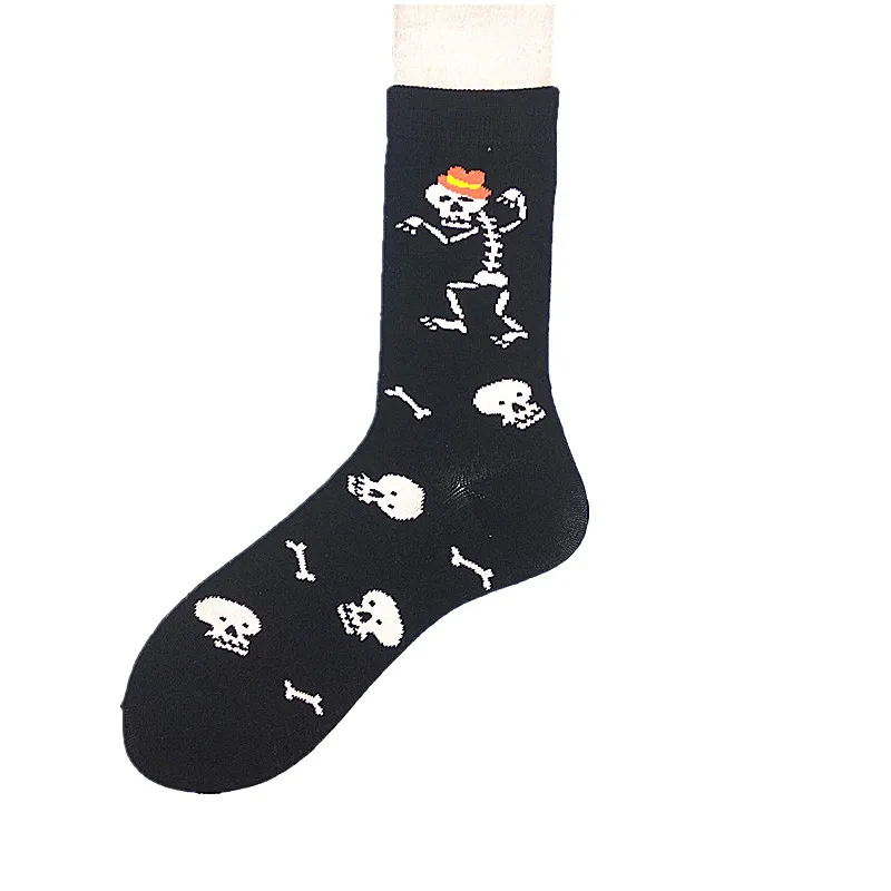 Cute Halloween funny pattern happy men and women casual middle tube socks | Мужская одежда