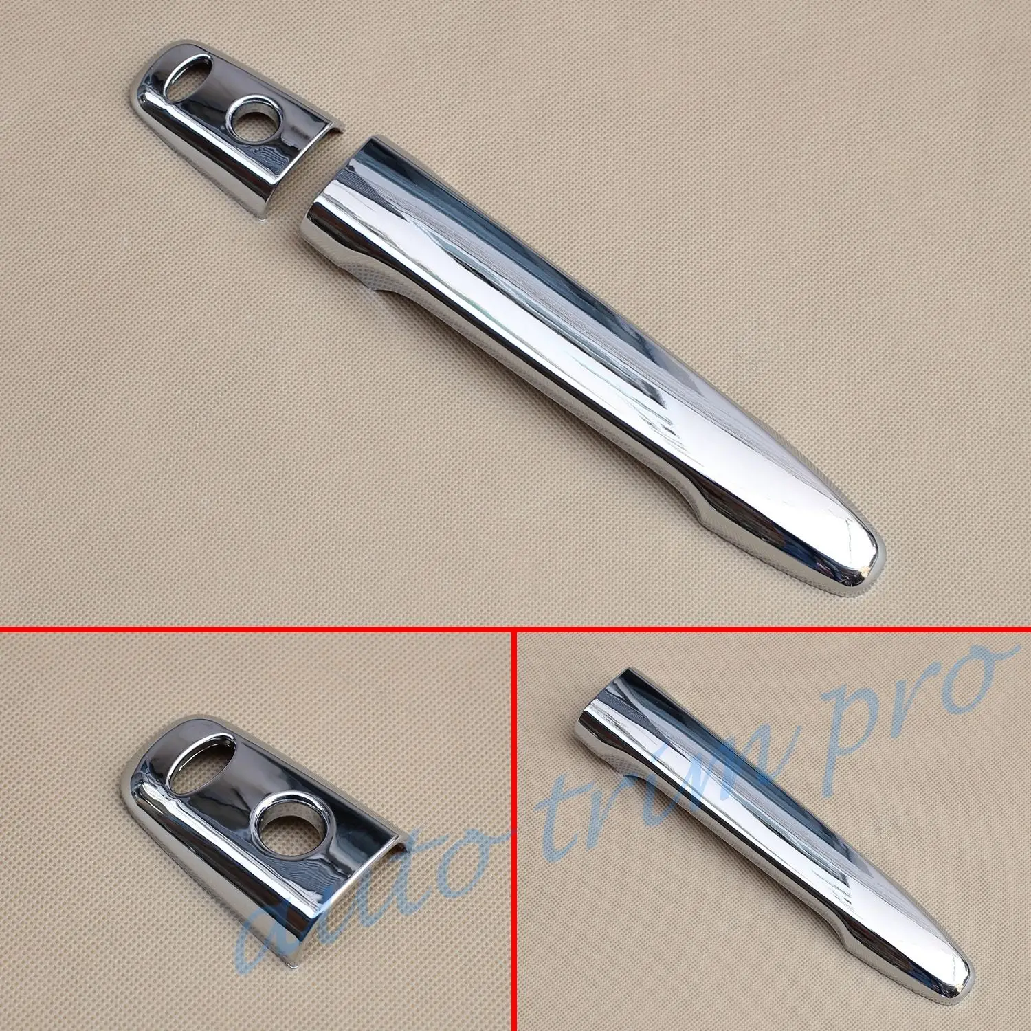 Хромированная дверная ручка с крышкой без ключа защитная накладка для Mitsubishi