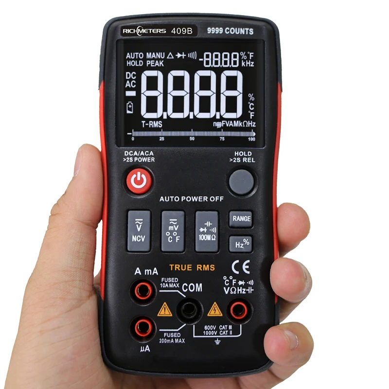 RM409B Digital Multimeter Button 9999 Counts With Analog Bar Graph AC/DC Voltage Ammeter Current Ohm Auto/Manual | Инструменты