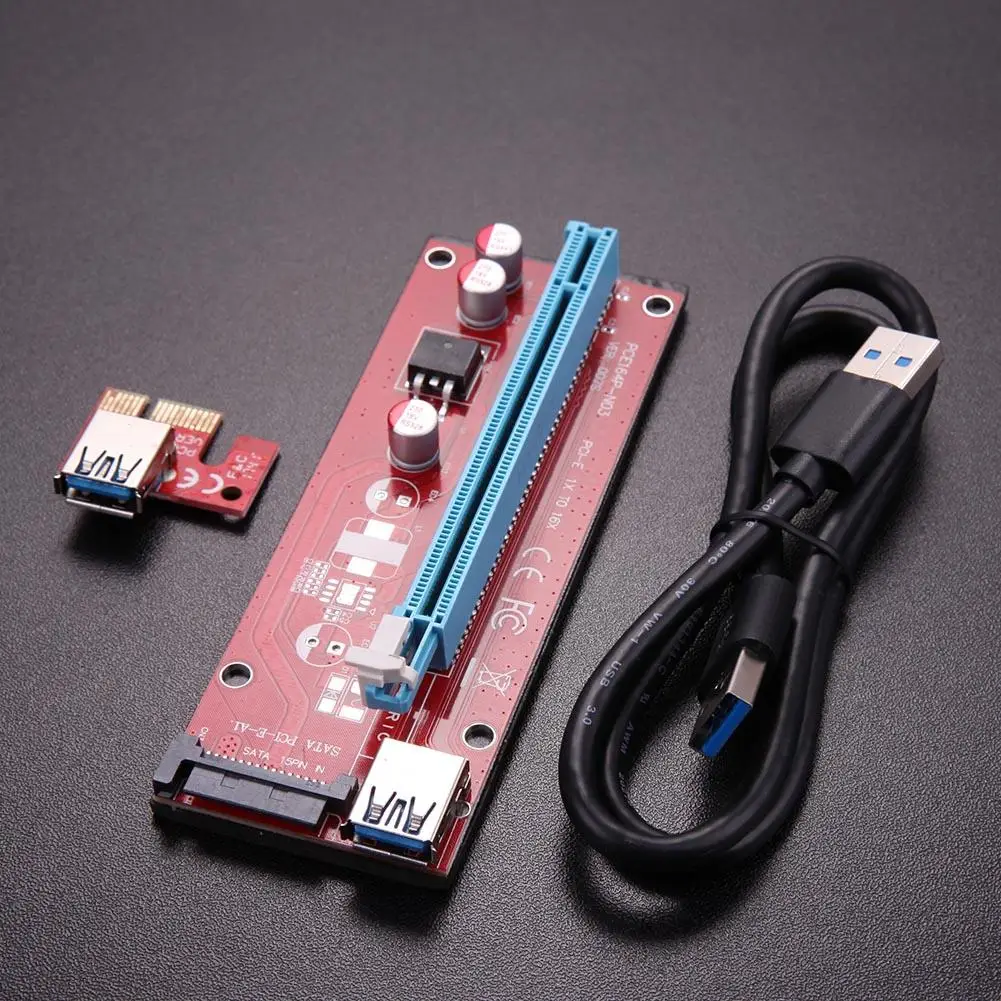 

30cm/60cm USB3.0 PCI-E Riser Card SATA 15Pin Power Cable 1X to 16x PCIe Extender Professional Mining Tool for Bitcoin Miner