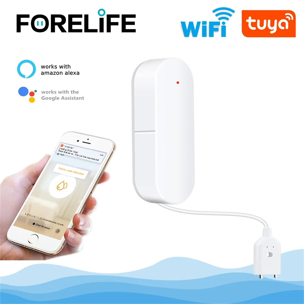 

2021 Новый Умный Wi-Fi датчик утечки воды детектор утечки воды предупреждение об уровне воды работа с приложением Tuya Alexa Google Home