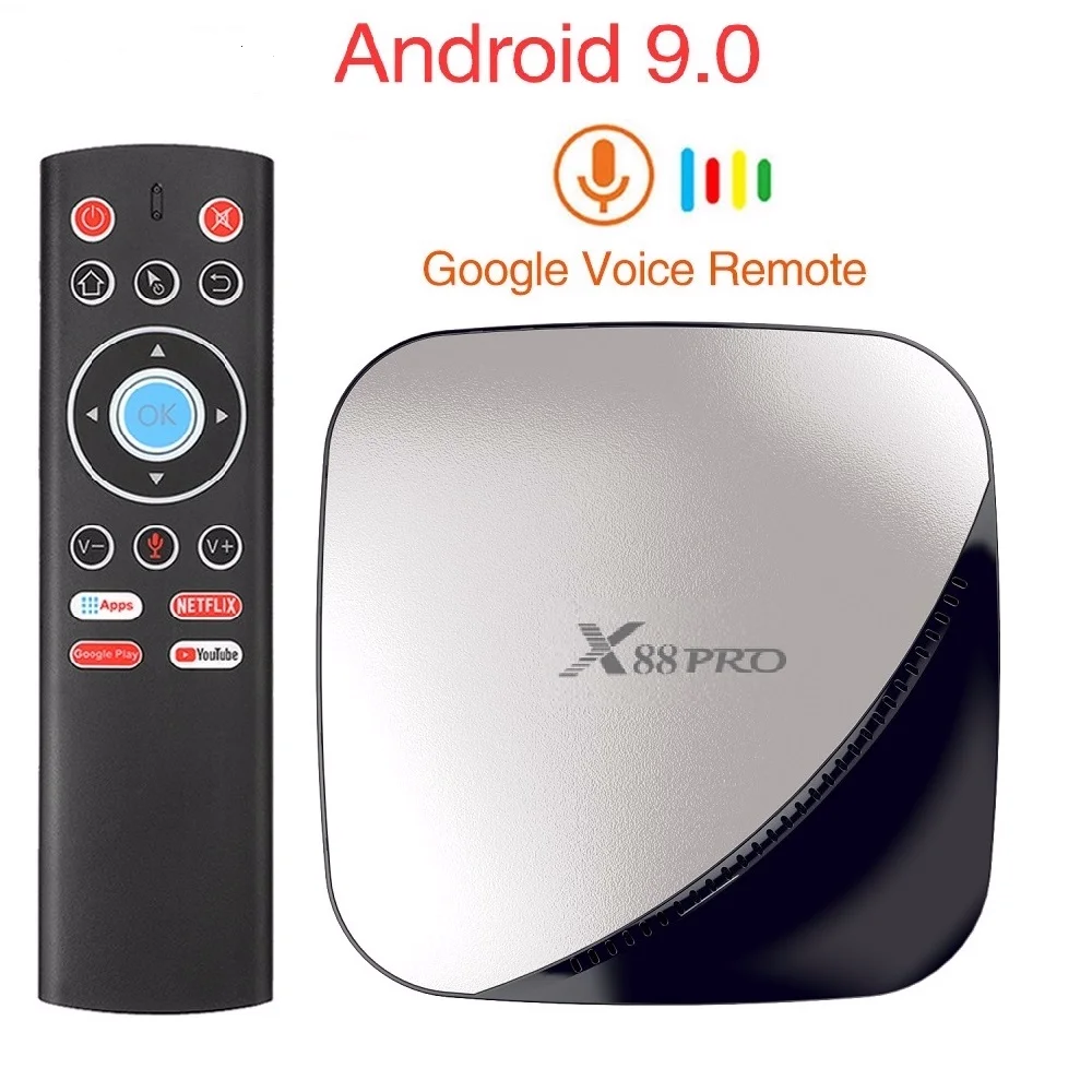 Skywoods X88 PRO Android 9 0 4 Гб RAM 128 64 ГБ 32 Google Voice Assistant RK3318 четырехъядерный Wifi 4K X88PRO 2 16 TV box |