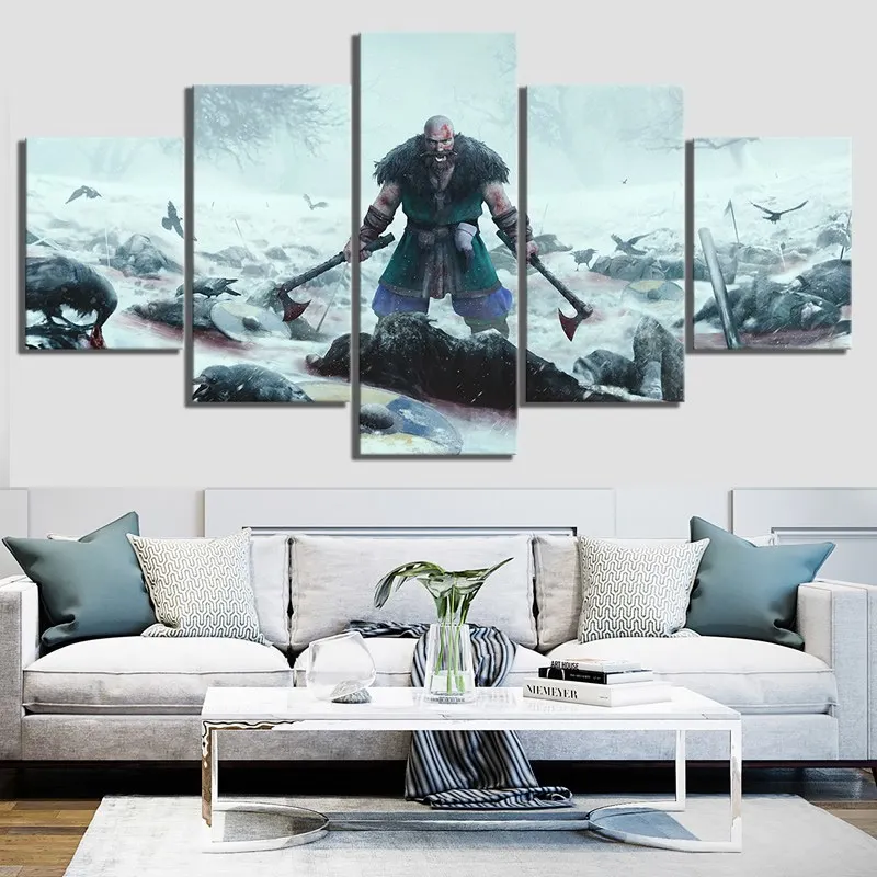 

Wall Art Poster Canvas Painting 5 Panel VIKINGS Modular Pictures Movie HD Printed Modern Home Decoration Living Room